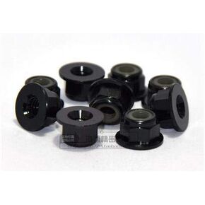 Qinlu-غسالات الألومنيوم برشام المكسرات M2 M3 M4 M5 M6 الملونة سبائك الألومنيوم شفة الجوز النايلون إدراج قفل الجوز الذاتي قفل الجوز RC نموذج المكسرات، 10 قطع، لإصلاح المصانع (الخوخ، M2) in Kuwait