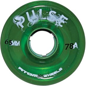 Atom Skates Pulse Outdoor Quad Roller Wheels 78A, Green, Set of 8, 65mm x 37mm in Kuwait