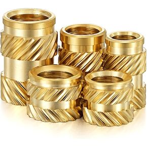 Knurled Brass Nuts,Nuts Assortment Kit, M2 M2.5 M3 M4 M5 M6 M8 Brass Insert Nut Hot Melt Knurled Thread Nuts Heat Injection Embedment Insertion Copper Nut Double Twill (Color : Length 4mm 50pcs_M4 (OD in Saudi Arabia
