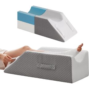 MEGCXIT Leg Pillow Elevation Blood Circulation, Wedge Pillow for Legs Swelling, Knee Pillow Wedge Post Surgery, Leg Elevation Pillows for After Surgery, Memory Foam Foot Leg Elevating Pillow, Grey in Saudi Arabia
