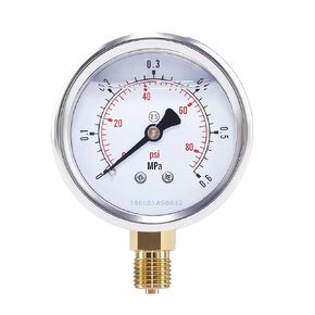 مقياس ضغط المياه، مقياس الضغط المنخفض المملوء بالجليسرين، قرص 2.5 بوصة، حامل سفلي 1/4 بوصة NPT، 304 من الفولاذ المقاوم للصدأ، مقاوم للاهتزاز، لأنبوب منزل RV بئر المضخة 0-60 رطل لكل بوصة مربعة in Kuwait