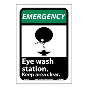 National Marker EGA4RB "Eye Wash Station Keep Area Clear" with Graphic Emergency Sign, Rigid Plastic, 14" x 10" in Kuwait