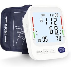 P PANACARE Upper Arm Blood Pressure Monitor – Large LCD Display BP Machine, 2-User 240 Memory, Irregular Heartbeat Detection, Wide Cuff 8.7"-20.5", Type-C Power in Kuwait