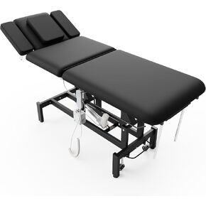 طاولة تدليك كهربائية بمحركين من دولونم، رافعة كهربائية هيدروليكية قابلة للتعديل للخصر ورفع الارتفاع للعلاج والعلاج الطبيعي وتدليك العمود الفقري وسبا الوجه وإزالة الشعر بالشمع والوشم - أسود in Kuwait