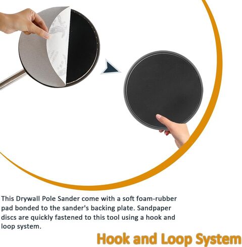 Pole Sander for Drywall, 86-inch Manual Hand Drywall Sander with Extension Pole, Radial Round Wall Sander for Painting Prep, Includes 5pcs Sanding Sheets (80, 100, 120, 180, 240 Grit) in Kuwait