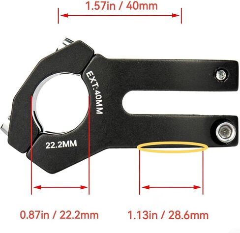 22.2mm Short Bike Stem 40mm Length Aluminum Alloy Handlebar Stem for MTB BMX E-Bikes (Black) in Saudi Arabia
