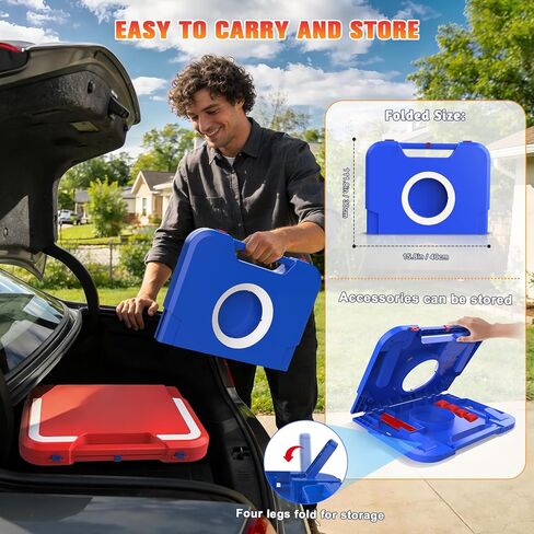 VATOS Portable Cornhole Board Set with LED Lights & Sound Effects, Scoring, Foldable - 2 Boards & 8 Bean Bags for Backyard, Camping, Tailgate Parties, Outdoor Cornhole Games for Kids and Adults Family in Saudi Arabia