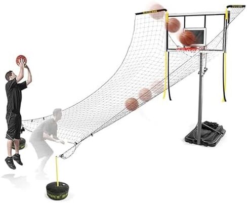 Portable Basketball Return System, 16x16ft Shot Returner Net for Hoop, Automatic Ball Rebounder, 90° Rotatable Basketball Trainer Attachment for Improved Shooting Skills in Saudi Arabia