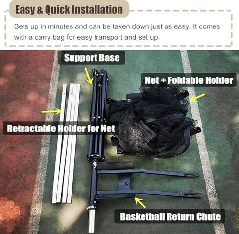 Adjustable Basketball Shot Returner System - Metal Rotatable Stand for Kids & Adults - Ideal Basketball Training Equipment for Skill Development and Practice in Saudi Arabia