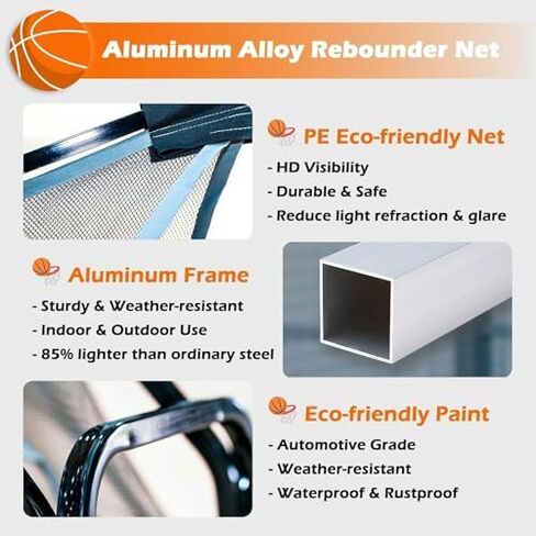 Outdoor Basketball Rebounder Net - Suspended Ball Server for Shot Training Efficiency, Basketball Return Attachment for Park & Gym Use, Improve Shooting Skills & Performance in Saudi Arabia
