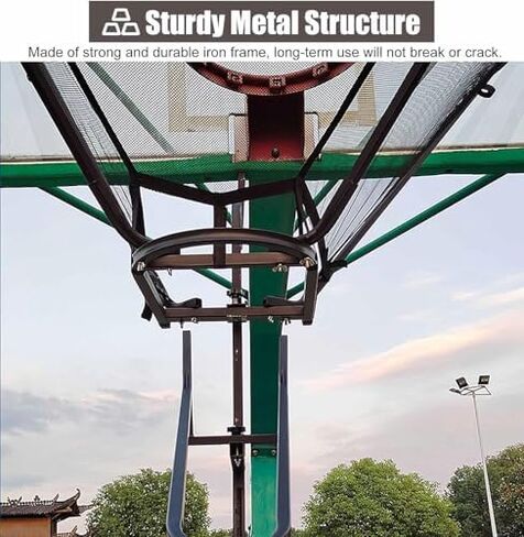 Basketball Shot Returner & Rebounder Attachment - Wall Mounted Practice Aid for Traditional Pole Hoops, Perfect for Shooting Drills & Skill Development in Saudi Arabia