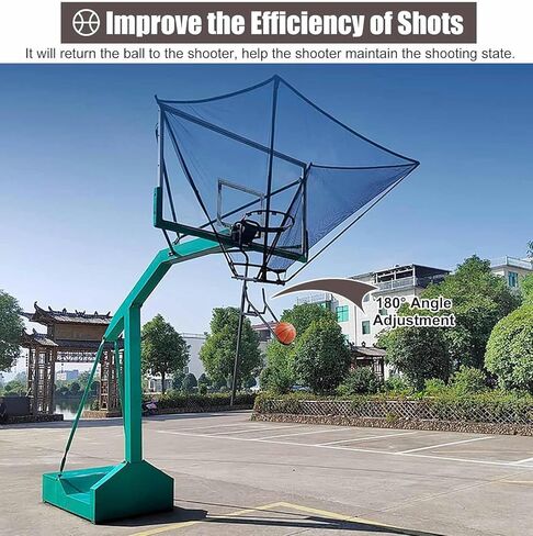 Basketball Shot Returner & Rebounder Attachment - Wall Mounted Practice Aid for Traditional Pole Hoops, Perfect for Shooting Drills & Skill Development in Saudi Arabia