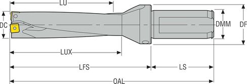 Seco Tools 03080311 مثقاب قابل للفهرسة SD524-1187-475-1250R7، قطر القطع 1.187 بوصة، الطول القابل للاستخدام 4.75 بوصة، قطر الساق 1.25 بوصة in Kuwait