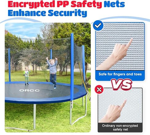شبكة ترامبولين خارجية من ORCC، شبكة ترامبولين بديلة للأطفال مقاس 16 15 14 12 10 8 أقدام، قماش ترامبولين في الفناء الخارجي للأطفال البالغين (الشبكة فقط) in Kuwait