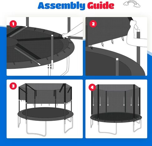 شبكة ترامبولين خارجية من ORCC، شبكة ترامبولين بديلة للأطفال مقاس 16 15 14 12 10 8 أقدام، قماش ترامبولين في الفناء الخارجي للأطفال البالغين (الشبكة فقط) in Kuwait