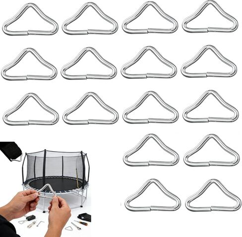 Trampoline Triangle Rings,40pc Stainless Steel Triangle V Rings Buckle Universal Accessories for for Trampoline Replacement Parts Bag Trampoline Mat Craft in Kuwait
