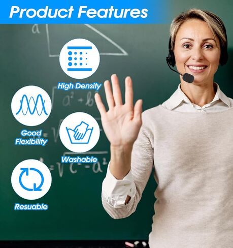 15 قطعة من غطاء إسفنجي للميكروفون، أغطية ميكروفون سماعة الرأس من الإسفنج، إسفنجة لتقليل الضوضاء لمجموعة متنوعة من طية صدر السترة والميكروفونات الصغيرة (أسود) in Kuwait