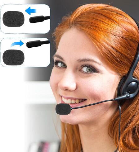 15 قطعة من غطاء إسفنجي للميكروفون، أغطية ميكروفون سماعة الرأس من الإسفنج، إسفنجة لتقليل الضوضاء لمجموعة متنوعة من طية صدر السترة والميكروفونات الصغيرة (أسود) in Kuwait