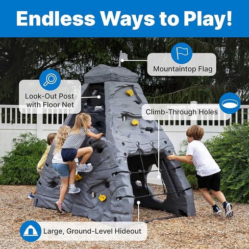 Step2 Skyward Summit for Kids, Climbing Wall Playset for Toddlers, Ages 4 –8 Years Old, Easy to Assemble Kids Outdoor Playground for Backyard in Saudi Arabia