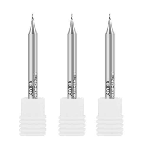 3PCS 0.5mm Micro Carbide Flat End Mill 2 Flutes Uncoated Micro Grain Milling Cutters CNC Cutting Tools for Aluminum in Kuwait