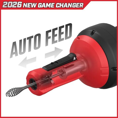 POPULO 12V استنزاف كهربائي لاسلكي، تغذية تلقائية سباكة استنزاف ثعبان لفك استنزاف الحوض 3/4 "-2" الأنابيب، 16.8 قدم ثعبان الشعر استنزاف تسد أدوات تنظيف مزيل للاستحمام، المطبخ، حوض الاستحمام، بالوعة in Kuwait