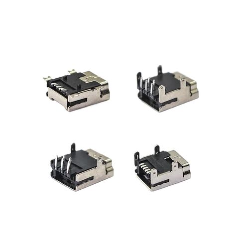 fengpeng Mini USB Female 10 Type Flat Edge SMT dip 5Pin Connectors Port Jack Tail Sockect Plug Terminals for Mobile(4 Style Mix,50 Piece) in Kuwait
