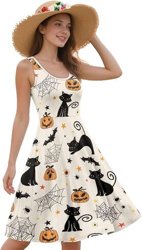 Casual Sleeveless A-Line Dresses for Women Tank Top Dress with Pockets XS - 4XL in Kuwait