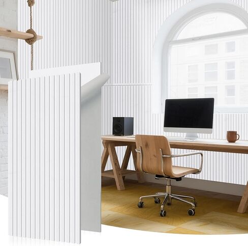 WoveN SounD Slat Acousitc Wall Panels 48x24 Inch, Wood Veneer, Sound Proof Wall Decor, Self-Adhesive Sound Dampening Fluted Design for Home, Studio, Office & Focus Zone, 10 Pack, Teak in Kuwait