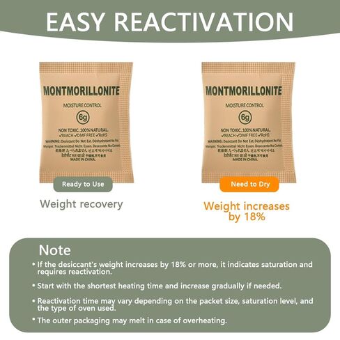 50 قطعة 6 جرام كرافت كلاي المجففة حزم هلام السيليكا الحزم البديلة لامتصاص الرطوبة للتخزين in Kuwait