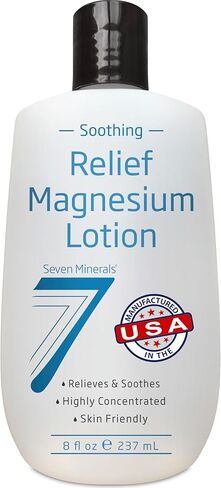 Seven Minerals Magnesium Lotion for Sleep, Soothing Relief & Relaxation - Highly Concentrated Magnesium for Better Sleep, Feet & Joint Care. Non-Greasy Lotion with Skin Friendly Ingredients - 8 fl oz in Kuwait