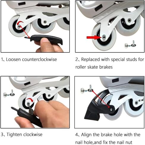 Roller Skate Stoppers - 2 Pack Durable Inline Skate Brake Pads for Kids and Adults - Easy to Install Replacement Brakes for Rollerblades (Fits 6mm Axle & 0.98" Stopper Base) in Saudi Arabia
