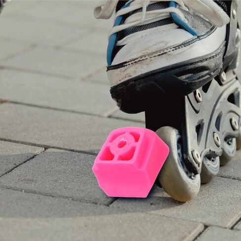 Garneck Universal Roller Skate Brake Stopper Replacement for Kids: Pink Non-Slip Rubber Brakes Block Pad Inline Skates Toe Stops Accessories, Easy to Install in Saudi Arabia