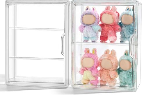 عرض علبة متوافقة مع Labubu Pop Mart ، Acrylic Clear Display Box Shelf لـ Pop Mart Labubu Doll ، حزمة واحدة in Kuwait