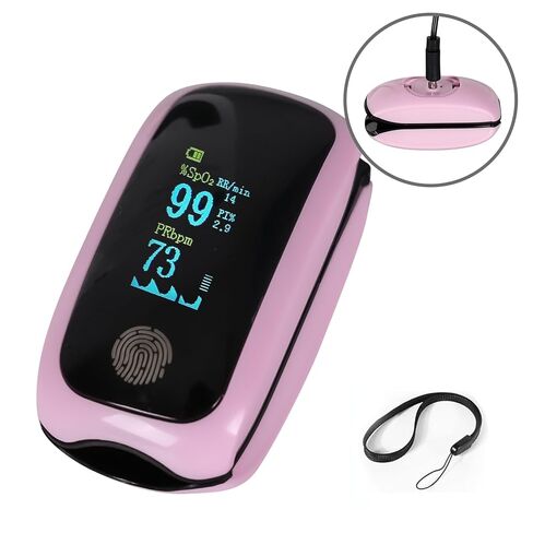 Pulse Oximeter with Respiration, Rechargeable Fingertip Pulse Oximeter Blood Oxygen Monitor with Pulse Readings, Portable O2 Saturation Monitor for Sports and Travel, Pink Pulse Oximeter for Daily Wellness in Saudi Arabia