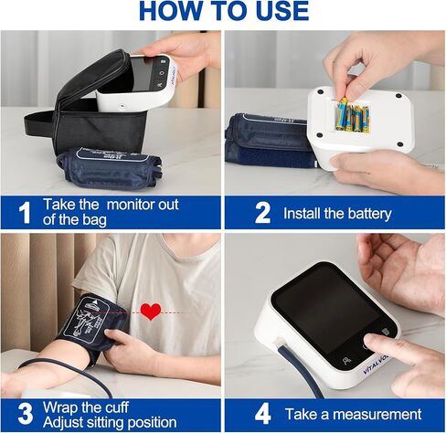 Blood Pressure Monitor for Home Use Automatic Arm BP Machine with Large Adjustable Cuff (8.6-17") Bluetooth Heart Rate Monitor Digital BP Monitor 2x199 Readout 5.5" Large Screen for iOS & Android in Saudi Arabia