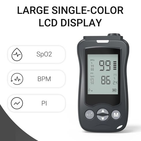 Handheld Fingertip Pulse Oximeter Medical Grade Pediatric Wrap Probe for Baby Kids Spot Checking Black Continuous Pulse Oximeter Adult Tracking Fast Accurate SpO2 Pulse Rate Respiration Rate Customizable Audio Visual Alarm in Saudi Arabia