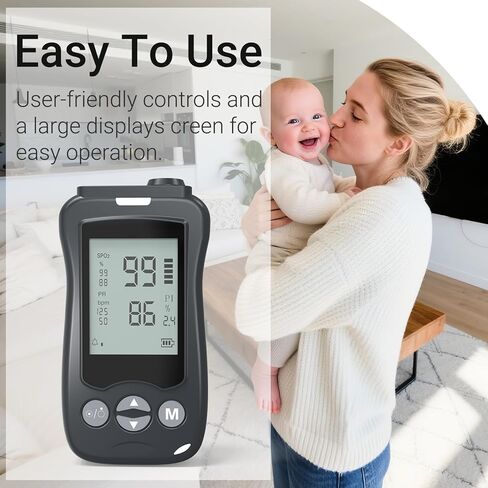Handheld Fingertip Pulse Oximeter Medical Grade Pediatric Wrap Probe for Baby Kids Spot Checking Black Continuous Pulse Oximeter Adult Tracking Fast Accurate SpO2 Pulse Rate Respiration Rate Customizable Audio Visual Alarm in Saudi Arabia