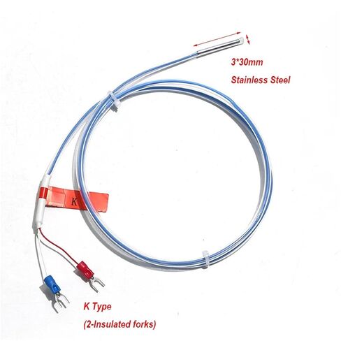 K Type Thermometer 2-Wire with PTFE Insulated Lead 1–5M Cable Options 1Pcs(Cable Length 5M) in Saudi Arabia
