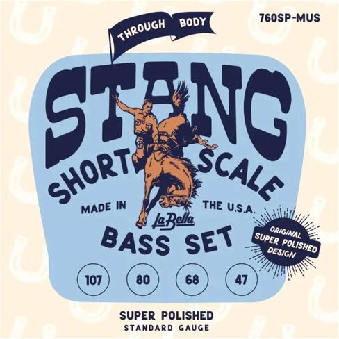 La Bella 760SP-MUS STANG – Super Polished Short Scale Through Body Light 4 - Bass Guitar String 47-107 in Saudi Arabia