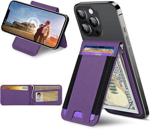 لمحفظة Magsafe مع مقطع المال ، وقصة قابلة للتعديل ونافذة معرف مفتوح ، محفظة مغناطيسية لـ iPhone 17/16/15/14 Pro Max/14 Pro/14/14 Plus/13/12 ، 8 بطاقات ، ألياف الكربون الأسود in Kuwait