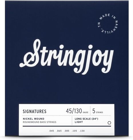 Stringjoy Signatures أوتار باس طويلة المدى من النيكل مكونة من 5 أوتار - مقياس الضوء (.045 -.130) in Kuwait