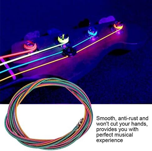 Short Scale Bass Strings 1.16mm, 44mm, 2.0mm, 2.54mm (.046-.100) 4 String Colorful Electric Bass Guitar Strings Instrument in Saudi Arabia