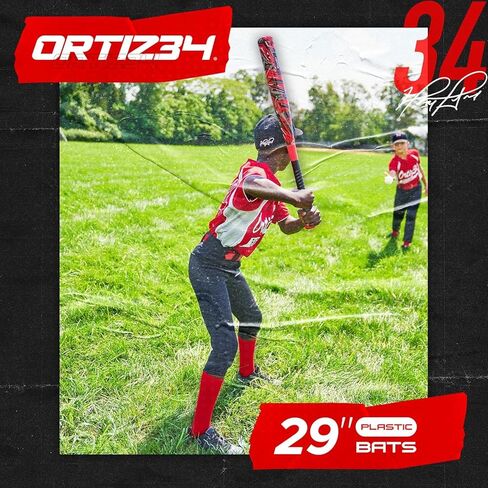 مجموعة جراند سلام - مضرب بلاستيكي جرافيتي، مجموعة بيسبول ديفيد أورتيز في الفناء الخلفي مع 3 كرات، 4 قواعد رمي in Kuwait