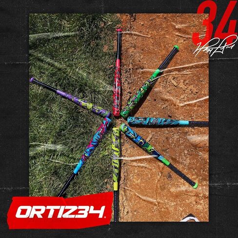 مجموعة جراند سلام - مضرب بلاستيكي جرافيتي، مجموعة بيسبول ديفيد أورتيز في الفناء الخلفي مع 3 كرات، 4 قواعد رمي in Kuwait