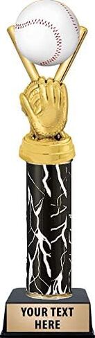 Crown Awards Baseball Trophies, Personalized Black Lightning Baseball Bats and Baseball Glove Trophy Prime in Saudi Arabia