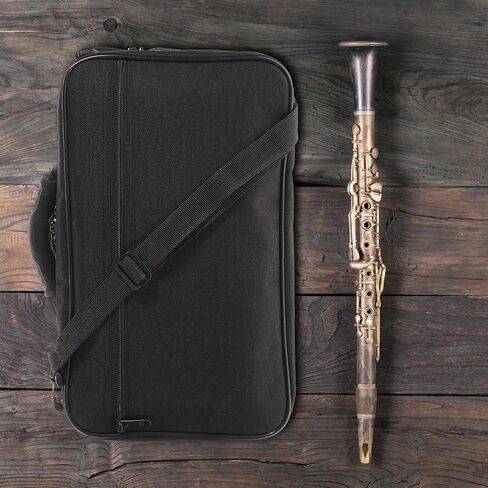 Toyvian Oboe Carrying Case Set, 2pcs Portable Canvas Storage Bags with Leather Cover, Black Oboe Storage Boxes for Musicians, Protective Wind Instrument Backpack in Saudi Arabia
