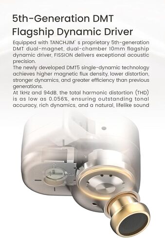 TANCHIJIM Fission 5th Generation DMT HiFi Wired IEMS in-Ear Monitors Headphones for Gaming Earbuds with Dual Magnetic Dual Chambers and Detachable Cables for Audiophile Musician in Kuwait