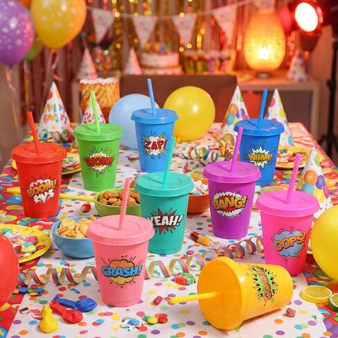 24 PCS Farm Animal Birthday Cups with Straws and Lids ، 16oz Farm Animals reachtives reach اشرب الكؤوس in Saudi Arabia