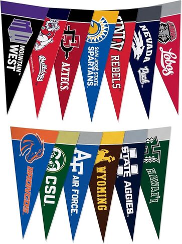 Rico Industries NCAA Mountain West Conference Complete 4" x 9" Felt Mini Pennant League Set (Includes ALL Teams) in Saudi Arabia