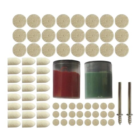 OSALADI 76pcs Wool Buffing Wheel Set Polishing Pad Kit with Mandrels for Car Drill Rotary Tool, Fine Polisher Buffing Mop Accessories for Automotive and Metal Polishing in Saudi Arabia